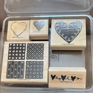 Stampin' Up! Heart and Pattern Wooden Stamp Set